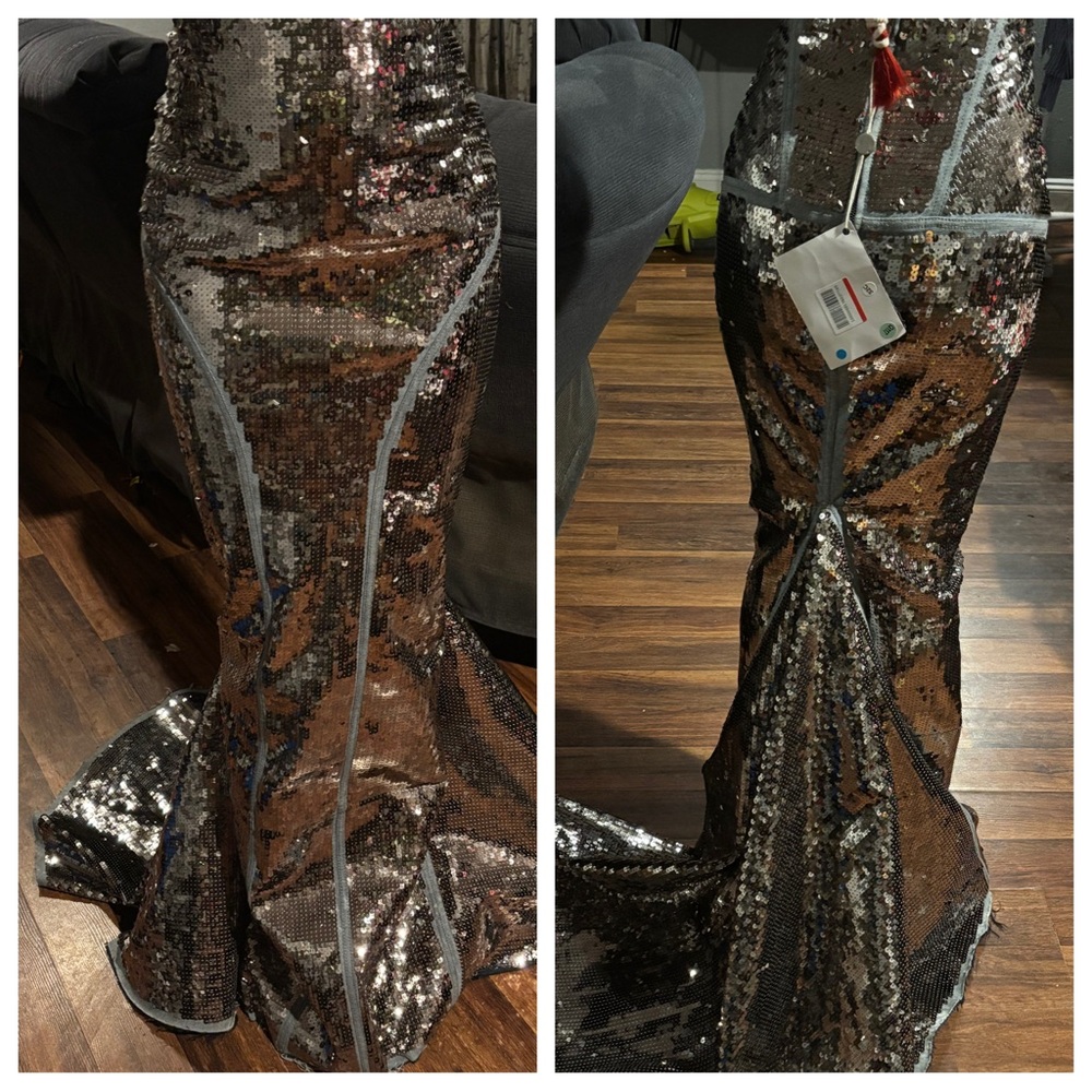Rick Owens Sequin Maxi Skirt - Silver and denim